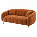 Zweisitzer-Sofa Erandilo in Terrakotta mit gerippter Textilpolsterung, 180 cm breit, bequemer Sitzkomfort, modernes Design