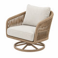 Beigefarbener Drehsessel von Erandilo mit Seilgeflecht und Metallgestell, 78 x 82 x 85 cm, ideal für Terrasse