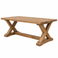 Landhausstil Esstisch aus Holz, 200x100x76 cm mit X-Gestell in Naturbraun, robustes Design von Erandilo