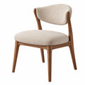 Erandilo Esszimmerstuhl mit Holzgestell und beigefarbener Stoffpolsterung, Maße 55x58x80 cm, elegant und bequem.